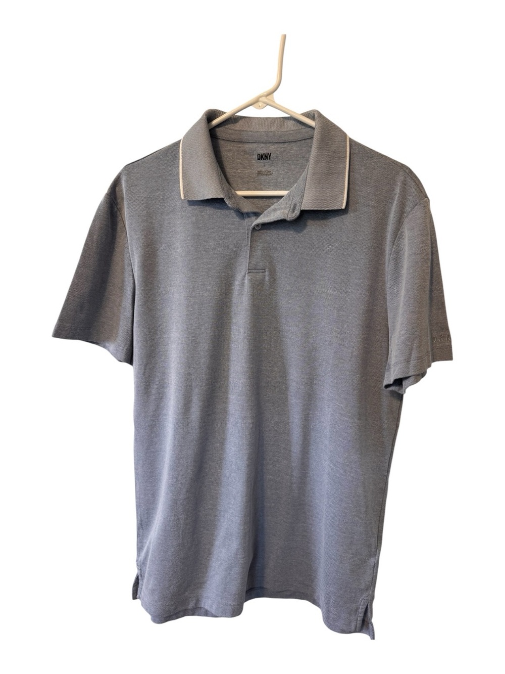 DKNY Men's Light Blue Polo Short Sleeve Golf Shirt Size Large